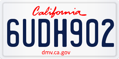 CA license plate 6UDH902