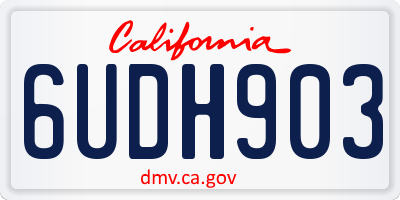 CA license plate 6UDH903