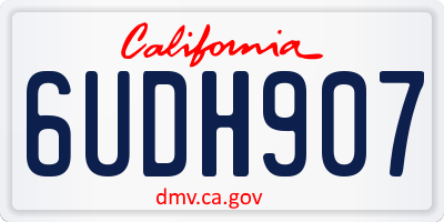 CA license plate 6UDH907