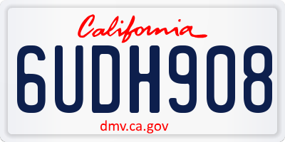 CA license plate 6UDH908