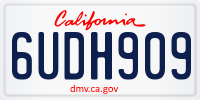 CA license plate 6UDH909