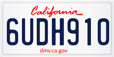 CA license plate 6UDH910