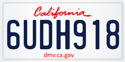 CA license plate 6UDH918