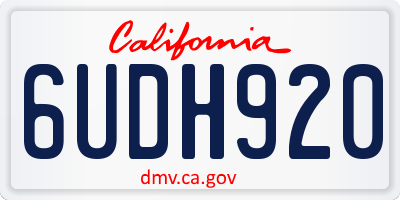 CA license plate 6UDH920
