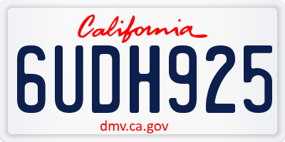 CA license plate 6UDH925