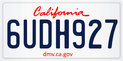 CA license plate 6UDH927