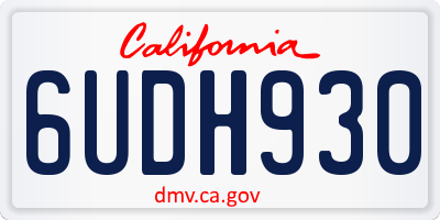 CA license plate 6UDH930