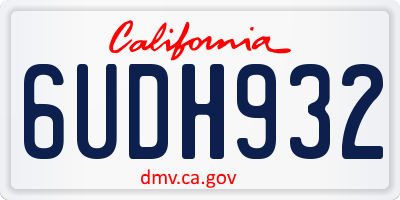 CA license plate 6UDH932