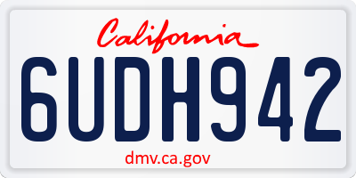 CA license plate 6UDH942
