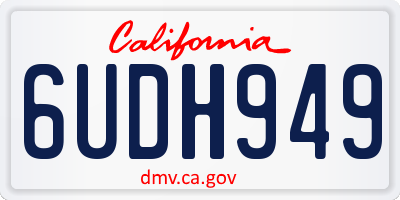 CA license plate 6UDH949