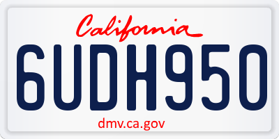 CA license plate 6UDH950