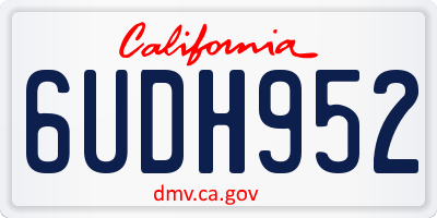 CA license plate 6UDH952