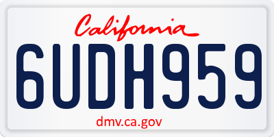 CA license plate 6UDH959