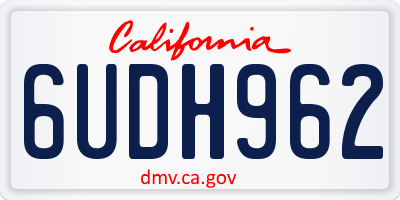 CA license plate 6UDH962