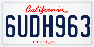 CA license plate 6UDH963