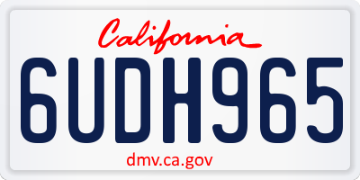 CA license plate 6UDH965