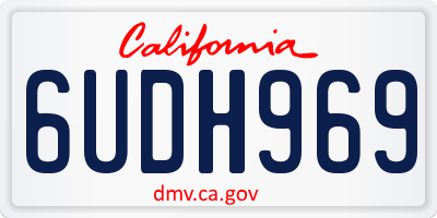 CA license plate 6UDH969