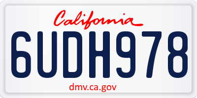 CA license plate 6UDH978