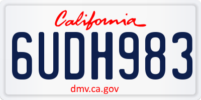 CA license plate 6UDH983