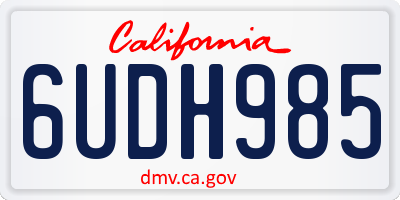 CA license plate 6UDH985