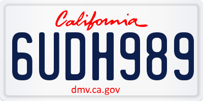 CA license plate 6UDH989