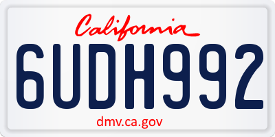 CA license plate 6UDH992