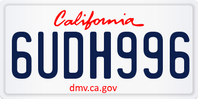 CA license plate 6UDH996