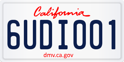 CA license plate 6UDI001