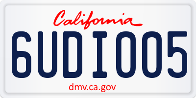 CA license plate 6UDI005
