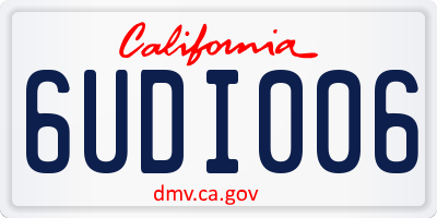 CA license plate 6UDI006