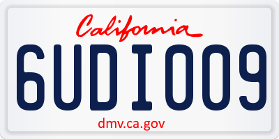 CA license plate 6UDI009