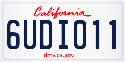 CA license plate 6UDI011