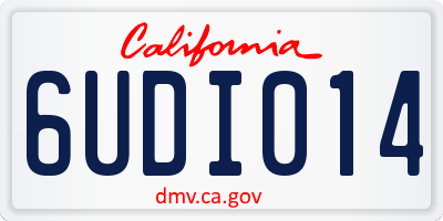 CA license plate 6UDI014