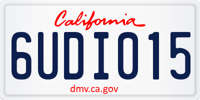 CA license plate 6UDI015