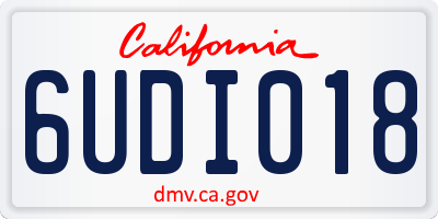 CA license plate 6UDI018