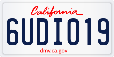 CA license plate 6UDI019