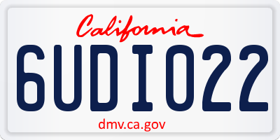 CA license plate 6UDI022