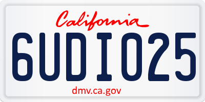 CA license plate 6UDI025