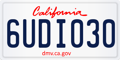 CA license plate 6UDI030