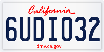 CA license plate 6UDI032