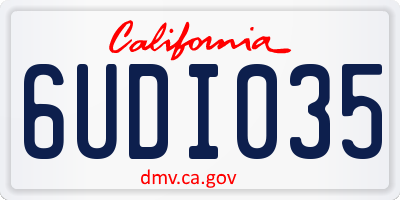 CA license plate 6UDI035