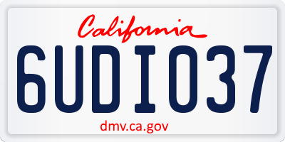 CA license plate 6UDI037
