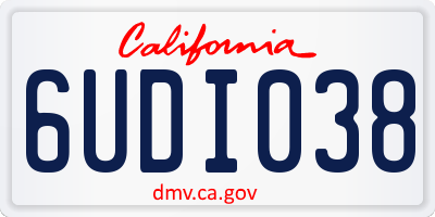 CA license plate 6UDI038
