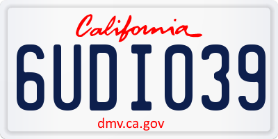 CA license plate 6UDI039