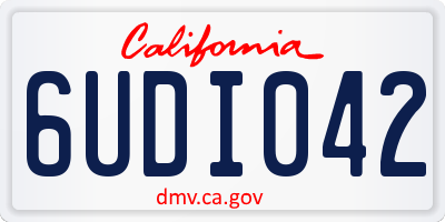 CA license plate 6UDI042