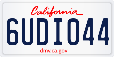 CA license plate 6UDI044
