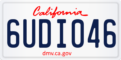 CA license plate 6UDI046