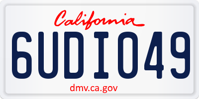 CA license plate 6UDI049