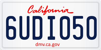 CA license plate 6UDI050