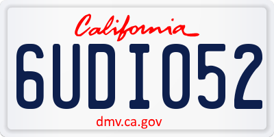 CA license plate 6UDI052